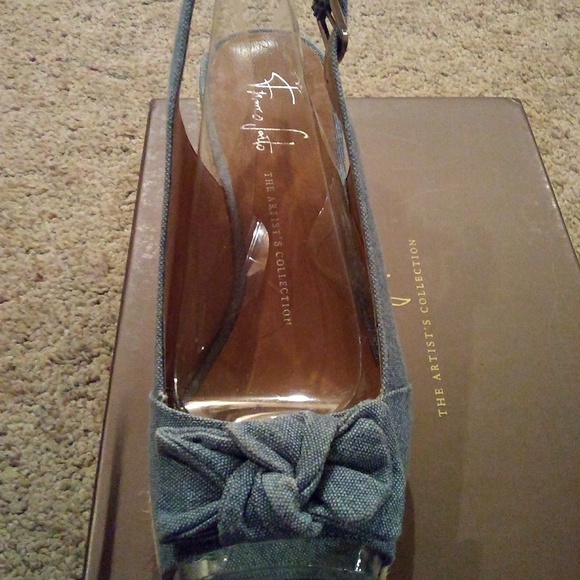 Franko sarto blue slingback wedge sandals - Picture 3 of 3